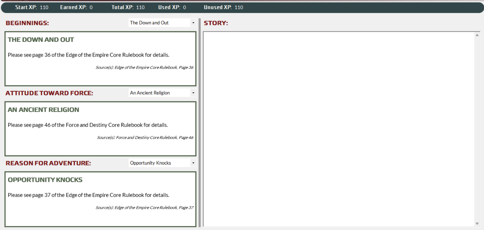 Character Background